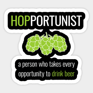 Hopportunist Beer Lover Design Sticker